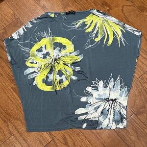 PIAZZA SEMPIONE gray and yellow Abstract Floral Print blouse